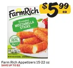 Winn Dixie Farm Rich Breaded Mozzarella Sticks offer