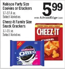 Price Chopper Nabisco party size cookies or crackers offer