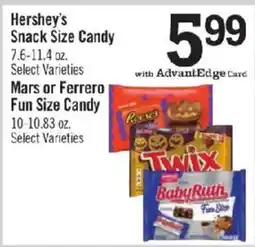 Price Chopper Hershey's Snack Size Candy offer