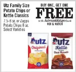 Price Chopper Utz Family Size Potato Chips or Kettle Classics offer