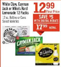 Price Chopper White Claw, Cayman Jack or Mike's Hard Lemonade offer