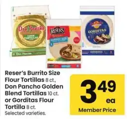 Albertsons Reser's burrito size flour tortillas offer
