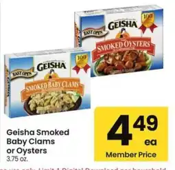 Albertsons Geisha Smoked Baby Clams or Oysters offer