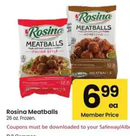 Albertsons Rosina Meatballs offer
