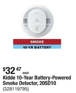 The Home Depot Kidde 10-Year Battery-Powered Smoke Detector offer