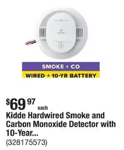 The Home Depot Kidde Hardwired Smoke and Carbon Monoxide Detector offer