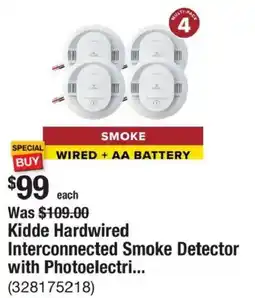 The Home Depot Kidde Hardwired Interconnected Smoke Detector with Photoelectric offer