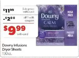 Family Fare Downy Infusions Dryer Sheets offer