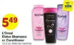 United Supermarkets L'Oreal Elvive Shampoo or Conditioner offer