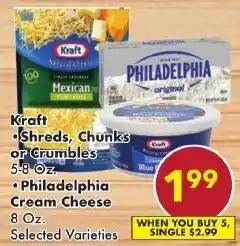 Fairplay Kraft Shreds, Chunks or Crumbles, Philadelphia Cream Cheese offer