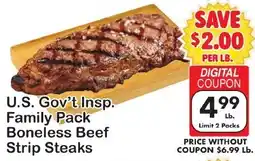 Fairplay U.s. Gov't Insp. Family Pack Boneless Beef Strip Steaks offer