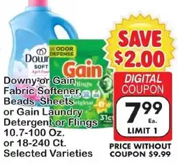 Fairplay Downy or Gain Fabric Softener, Beads, Sheets or Gain Laundry Detergent or Flings offer