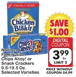Fairplay Nabisco Family Size Chips Ahoy! or Snack Crackers offer
