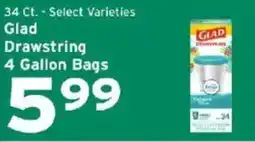 Hannaford Glad drawstring bags offer