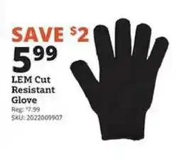 Rural King Lem cut resistant glove offer