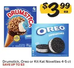 Winn Dixie Drumstick, Oreo or Kit Kat Novelties offer