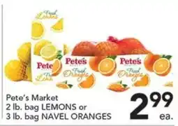 Pete's Fresh Market Pete's Market lemons or navel oranges offer