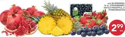 Pete's Fresh Market Pint blueberries, 16 oz. strawberries, whole pineapple, or pomegranates offer