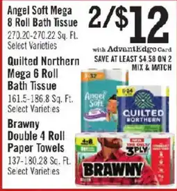 Price Chopper Angel Soft Mega 8 Roll Bath Tissue offer