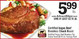 Price Chopper Certified Angus Beef Boneless Chuck Roast offer