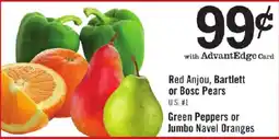 Price Chopper Red Anjou, Bartlett or Bosc Pears U.S. #1 Green Peppers or Jumbo Navel Oranges offer