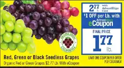 Price Chopper Red, Green or Black Seedless Grapes offer