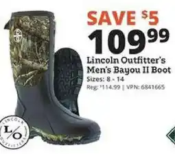 Rural King Lincoln Outfitter's Men's Bayou II Boot offer