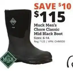 Rural King Muck men's chore classic mid black boot offer
