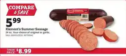Rural King Klement's Summer Sausage offer