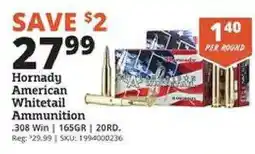 Rural King Hornady American Whitetail Ammunition offer