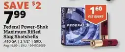Rural King Federal Power-Shok Maximum Rifled Slug Shotshells offer