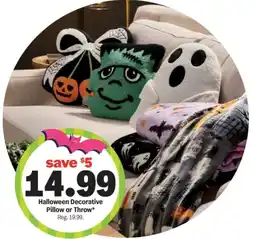 Meijer Halloween Decorative Pillow or Throw offer