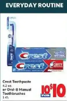 ACME Crest Toothpaste or Oral-B Manual Toothbrushes offer