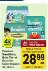 ACME Pampers Swaddlers, Baby Dry or Easy Ups Super Diapers offer