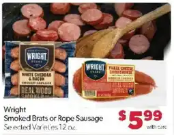Family Fare Wright Smoked Brats or Rope Sausage offer