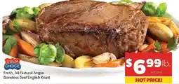 Family Fare Usda choice fresh all natural angus boneless beef english roast offer