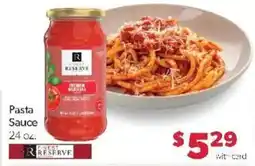 Family Fare Finest Reserve Pasta Sauce offer