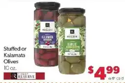 Family Fare Finest Reserve Stuffed or Kalamata Olives offer