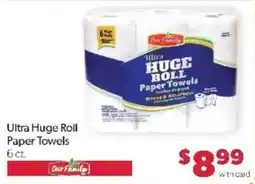 Family Fare Our Family ultra huge roll paper towels offer