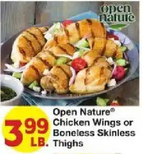Open Nature Chicken Wings or Boneless Skinless Thighs
