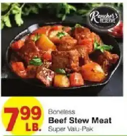United Supermarkets Rancher's Reserve Boneless Beef Stew Meat offer