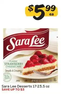 Winn Dixie Sara Lee Classic Strawberry Cheesecake offer
