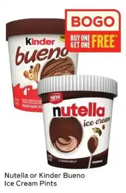 Winn Dixie Nutella or Kinder Bueno Ice Cream Pints offer