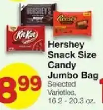 United Supermarkets Hershey Snack Size Candy Jumbo Bag offer