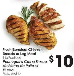 Food 4 Less Fresh Boneless Chicken Breasts or Leg Meat offer