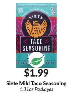 Woodman's Siete Mild Taco Seasoning offer
