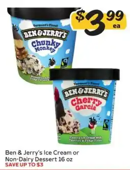 Winn Dixie Ben & Jerry's Ice Cream or Non-Dairy Dessert offer