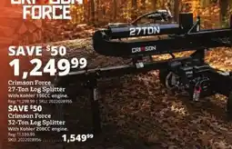 Rural King Crimson Force 27-Ton Log Splitter offer