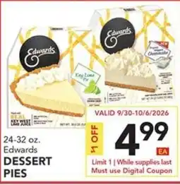 Pete's Fresh Market Edwards dessert pies offer