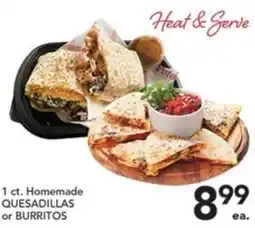 Pete's Fresh Market Homemade Quesadillas or Burritos offer